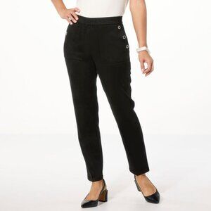 GREY by Jhoan Sebastian Grey Bonded Faux Suede Pull On Pant Size Medium Grommet